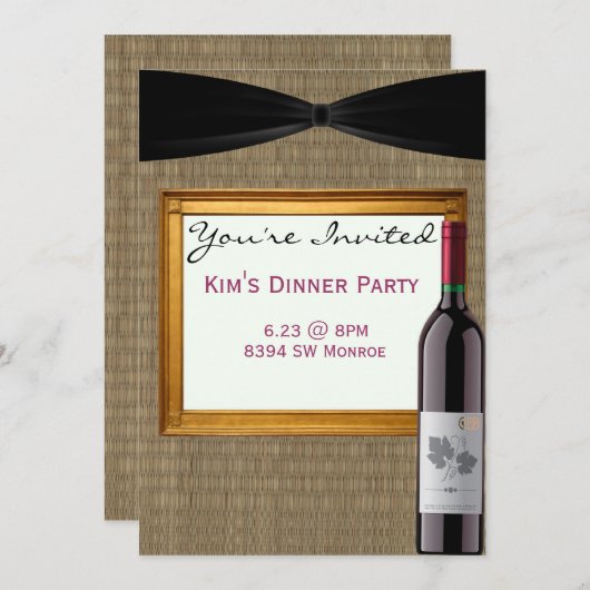 Abendessen Party Einladung (Vorne/Hinten)