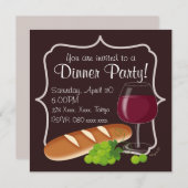 Abendessen Party Einladung (Vorne/Hinten)