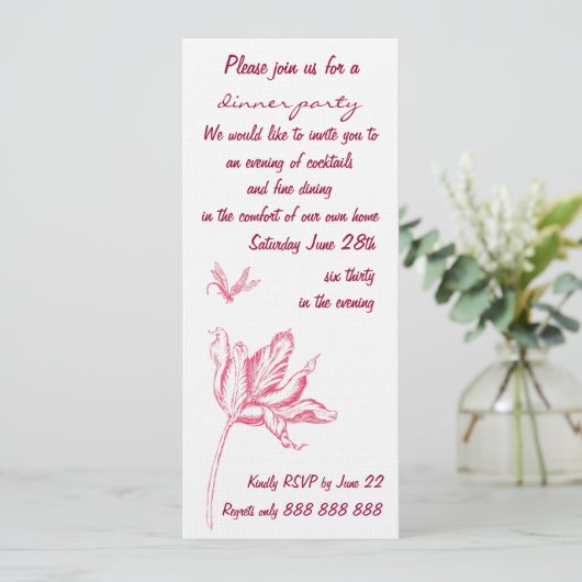 Abendessen Party Einladung (Stehend Vorderseite)