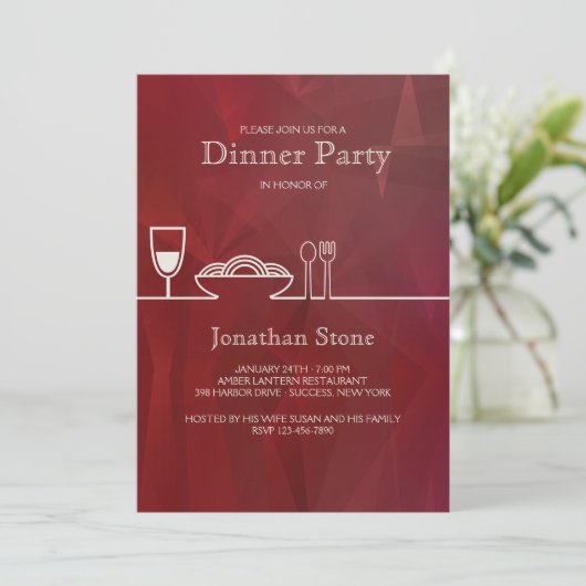 Abendessen Party Einladung (Stehend Vorderseite)