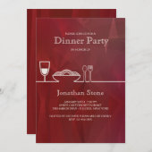 Abendessen Party Einladung (Vorne/Hinten)