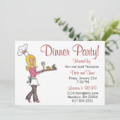 Abendessen-Party Einladung (Stehend Vorderseite)