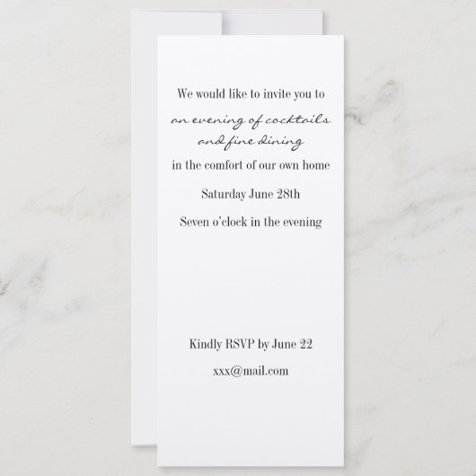 Abendessen Party Einladung (Rückseite)