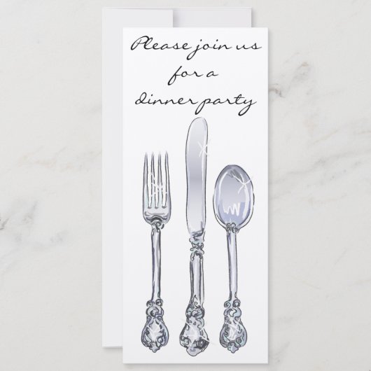 Abendessen Party Einladung (Vorderseite)