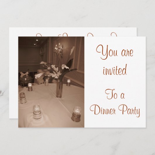 Abendessen Party Einladung (Vorne/Hinten)