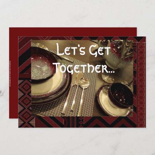 Abendessen Party Einladung (Vorne/Hinten)