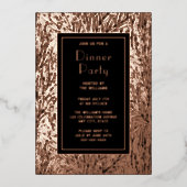 Abendessen Party Einladung Botanisches Schwarzes R (Vorderseite)