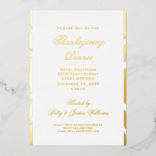 Abendessen Party Einladung Erntedank (Vorderseite)