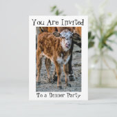 Abendessen-Party Einladung ~ lustiges ~ humorvoll (Stehend Vorderseite)