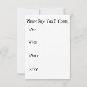 Abendessen-Party Einladung ~ lustiges ~ humorvoll (Rückseite)