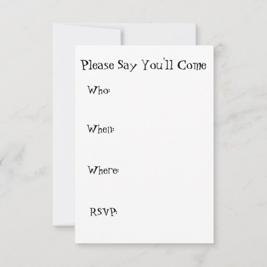 Abendessen-Party Einladung ~ lustiges ~ humorvoll (Rückseite)