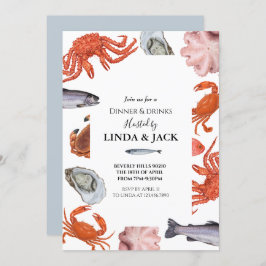 Abendessen-Party Einladung Meeresfrüchte-Thema