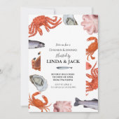 Abendessen-Party Einladung Meeresfrüchte-Thema (Vorderseite)