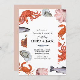 Abendessen-Party Einladung Meeresfrüchte-Thema