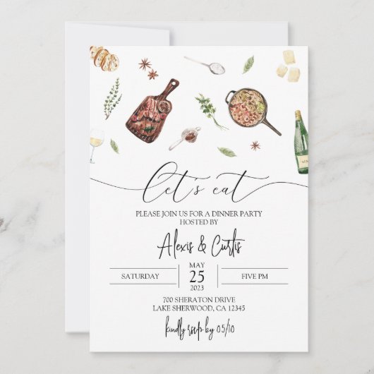 Abendessen Party Einladung - Moderne Abendessen Ei (Vorderseite)