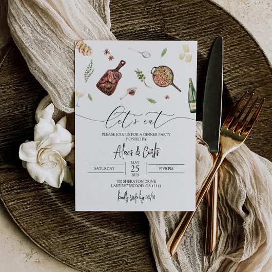 Abendessen Party Einladung - Moderne Abendessen Ei