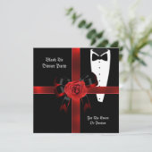 Abendessen Party Formal Red Black Krawatte Corpora Einladung (Stehend Vorderseite)