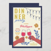 Abendessen Party Freunde Geburtstag Weinverkostung Einladung (Vorne/Hinten)