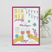 Abendessen Party Freunde Geburtstag Weinverkostung Einladung (Stehend Vorderseite)