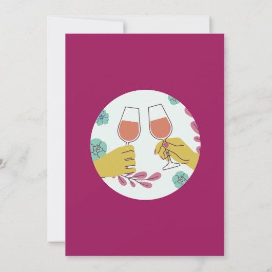 Abendessen Party Freunde Geburtstag Weinverkostung Einladung (Rückseite)