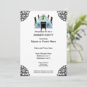 Abendessen Party individuelle Einladungen (Stehend Vorderseite)
