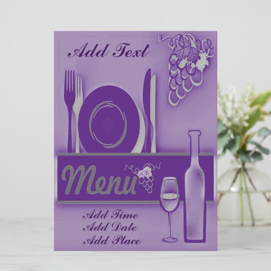 Abendessen-Party Initations Einladung (Stehend Vorderseite)