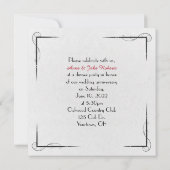 Abendessen Party laden zu schwarzen Silberwaren ei Einladung (Rückseite)