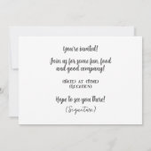 Abendessen Party Lässig Einladungskarte Einladung (Rückseite)