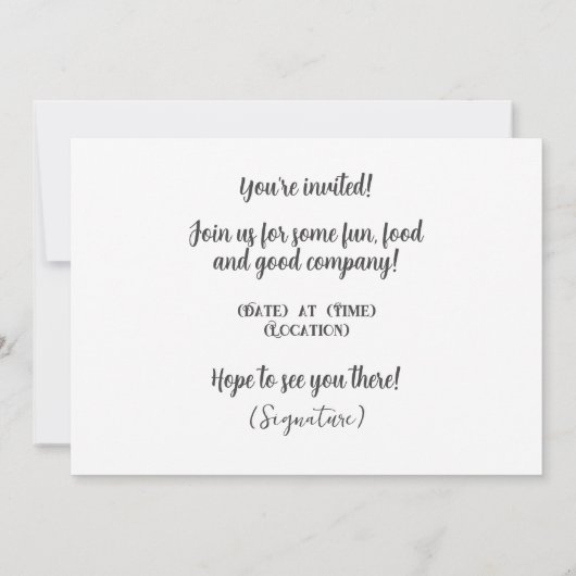 Abendessen Party Lässig Einladungskarte Einladung (Rückseite)