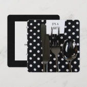 Abendessen Party Polka Dot laden Einladung (Vorne/Hinten)