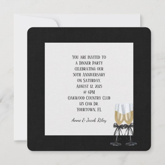 Abendessen Party Polka Dot laden Einladung (Rückseite)