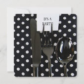 Abendessen Party Polka Dot laden Einladung (Vorderseite)