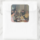 Abendessen Party Quadratischer Aufkleber (Tasche)