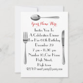 Abendessen Party Spaß Koch informell Einladung (Rückseite)