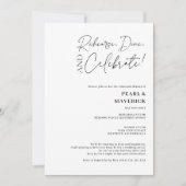 Abendessen Schwarz-weiß Hochzeit Probe Dinner Einladung (Vorderseite)