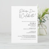 Abendessen Schwarz-weiß Hochzeit Probe Dinner Einladung (Stehend Vorderseite)