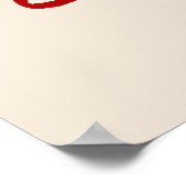 Abendessen serviert Rot & Beige Minimal Katzenpost Poster (Ecke)