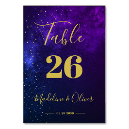 Abendessen Sky Purple Elegant Hochzeitstisch Numme Tischnummer