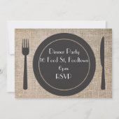 Abendessen Stilvolles Party Einladung (Vorderseite)