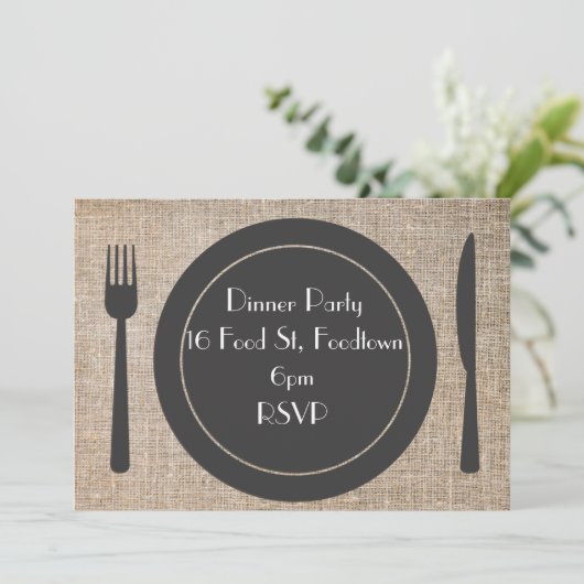 Abendessen Stilvolles Party Einladung (Stehend Vorderseite)