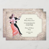 Abendessen & Tanz Party Vintage Einladung (Vorne/Hinten)