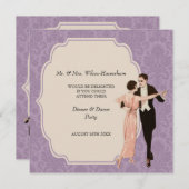 Abendessen & Tanz Party Vintage Einladung (Vorne/Hinten)