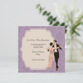 Abendessen & Tanz Party Vintage Einladung (Stehend Vorderseite)