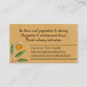 Abendessen Teller Kräuter Gewürze Koch Catering ku Visitenkarte (Rückseite)