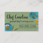 Abendessen Teller Kräuter Gewürze Koch Catering ku Visitenkarte (Vorderseite)