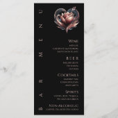 Abendessen und Bar Menu-Blush Rose mit Herz Menükarte (Rückseite)