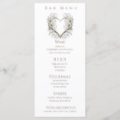 Abendessen und Bar Menu Moderne Blume mit Herz Menükarte (Rückseite)