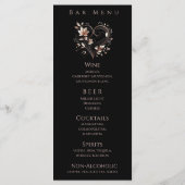 Abendessen und Bar Menu-Rose Gold Blume mit einem Menükarte (Rückseite)
