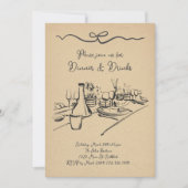 Abendessen und Getränke Einladung, Erwachsenenesse Einladung (Vorderseite)