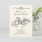 Abendessen und Getränke Einladung, Erwachsenenesse Einladung (Stehend Vorderseite)